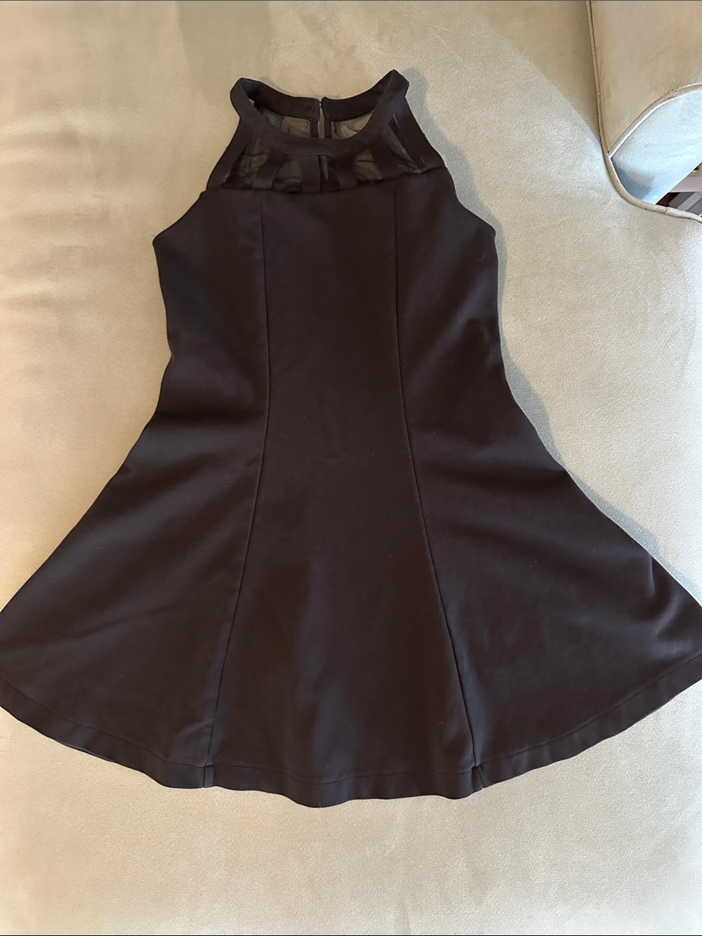 Place Girls size L (10/12) Black Halter Dress with Mesh Yoke